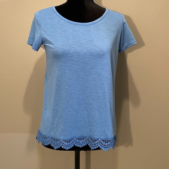 Xhilaration Tops - Xhilaration Womens Laces Trimmed Open Back Sht Sl Top sz XL